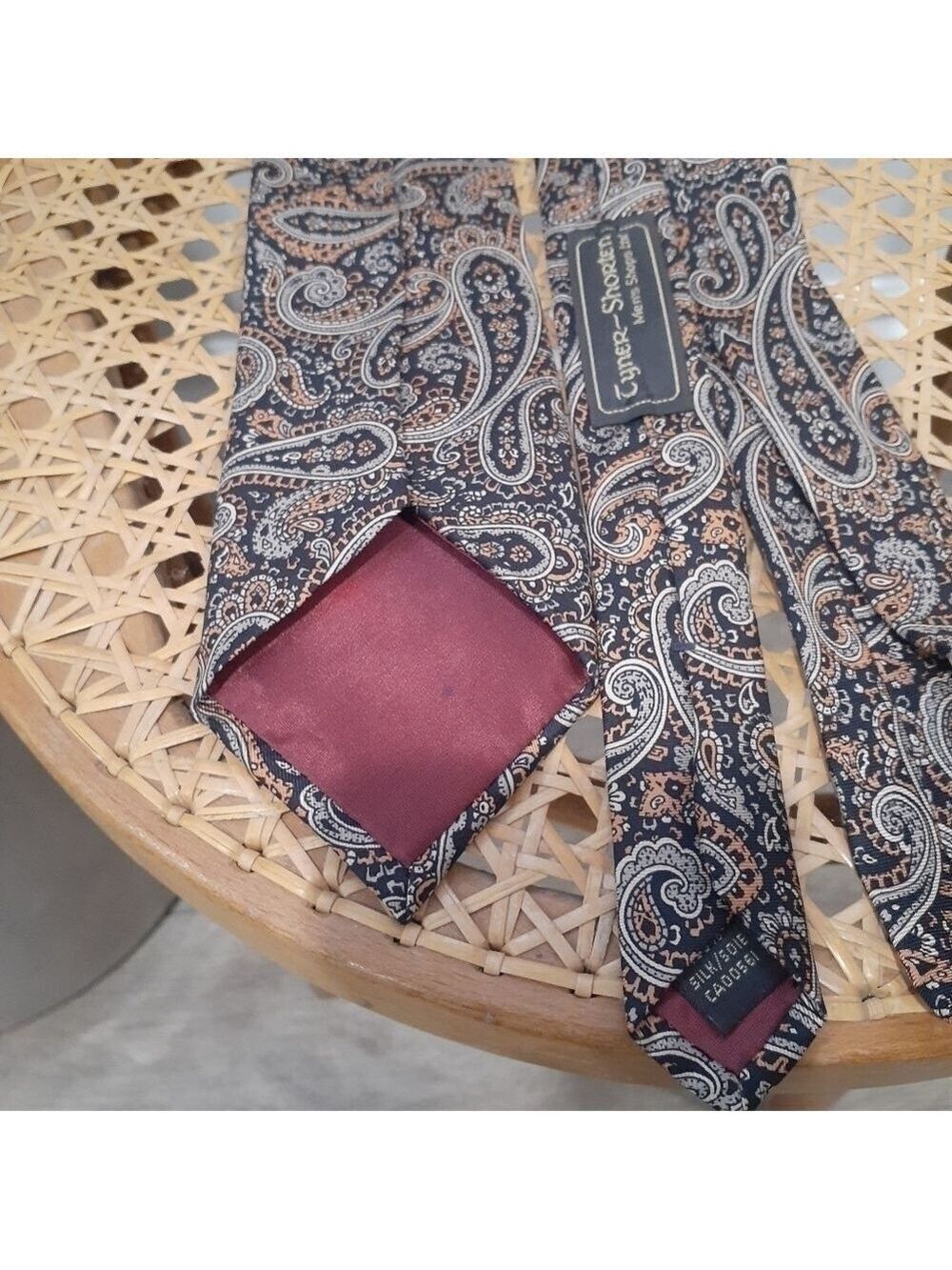 Vintage FRAME Paisley Silk Tie - Picture 7 of 8